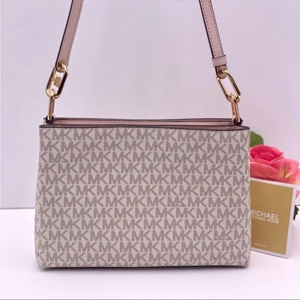 Michael Kors Trisha Medium Logo Crossbody Bag - Picture 6 of 15